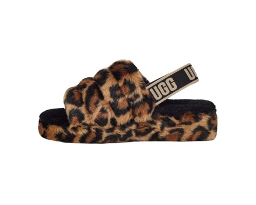 UGG FLUFF YEAH SLIDE LEOPARD