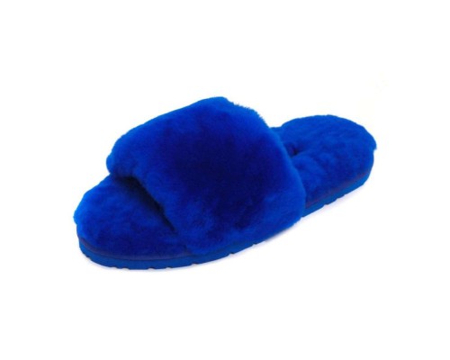UGG FLUFF SLIDE SLIPPERS BLUE