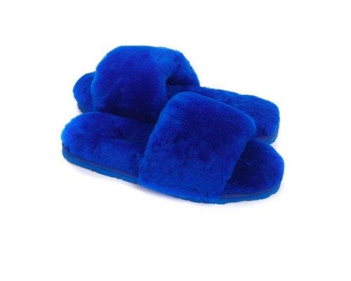 UGG FLUFF SLIDE SLIPPERS BLUE