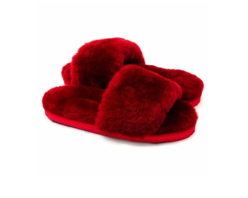 UGG FLUFF SLIDE SLIPPERS BORDO