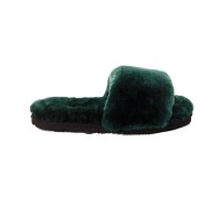 UGG FLUFF SLIDE SLIPPERS DARK GREEN