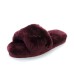 UGG FLUFF SLIDE SLIPPERS DARK PURPLE