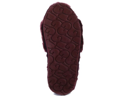 UGG FLUFF SLIDE SLIPPERS DARK PURPLE