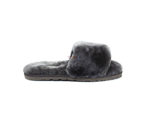 UGG FLUFF SLIDE SLIPPERS GREY