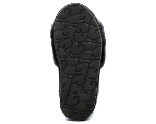 UGG FLUFF SLIDE SLIPPERS GREY