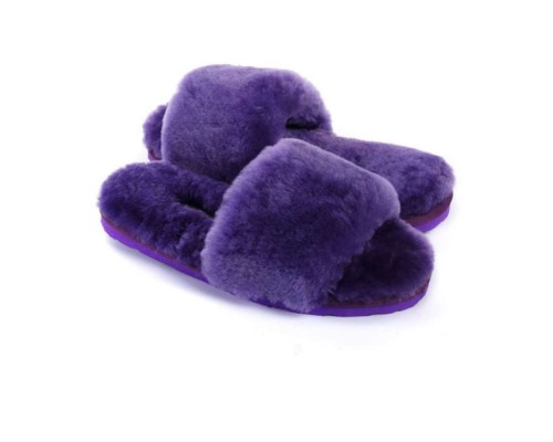 UGG FLUFF SLIDE SLIPPERS PURPLE