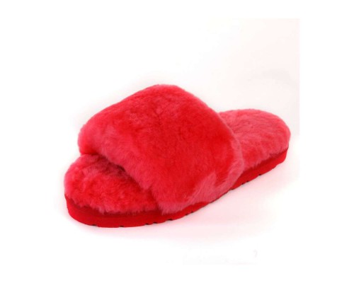 UGG FLUFF SLIDE SLIPPERS WATERMELON RED
