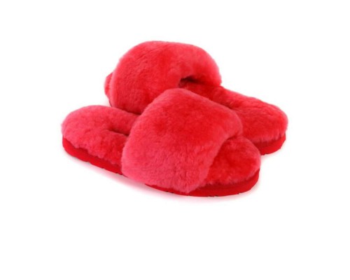 UGG FLUFF SLIDE SLIPPERS WATERMELON RED