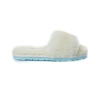 UGG FLUFF SLIDE SLIPPERS WHITE