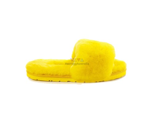 UGG FLUFF SLIDE SLIPPERS YELLOW