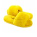UGG FLUFF SLIDE SLIPPERS YELLOW