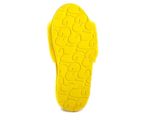 UGG FLUFF SLIDE SLIPPERS YELLOW
