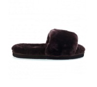 UGG FLUFF SLIDE SLIPPERS CHOCOLATE