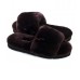 UGG FLUFF SLIDE SLIPPERS CHOCOLATE