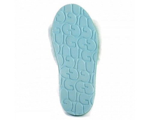 UGG FLUFF SLIDE SLIPPERS LAKE BLUE