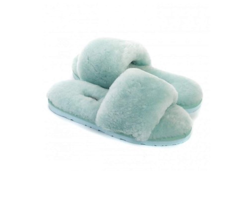 UGG FLUFF SLIDE SLIPPERS LAKE BLUE