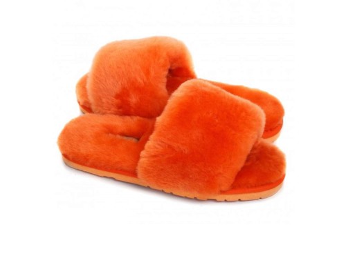 UGG FLUFF SLIDE SLIPPERS ORANGE