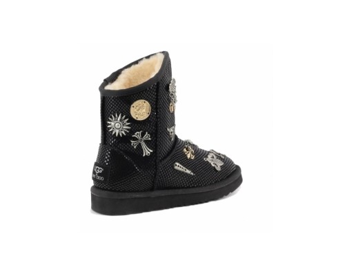 UGG JIMMY CHOO MULTISIGN SNAKE LEATHER BLACK