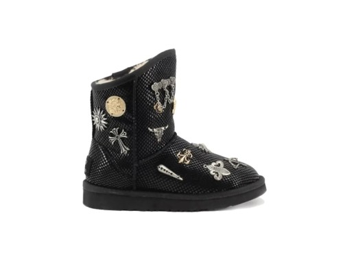 UGG JIMMY CHOO MULTISIGN SNAKE LEATHER BLACK