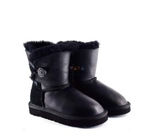 UGG KID'S BAILEY BUTTON METALLIC BLACK 