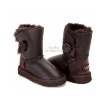 UGG KID'S BAILEY BUTTON METALLIC CHOCOLATE