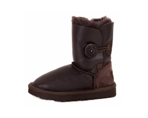 UGG KID'S BAILEY BUTTON METALLIC CHOCOLATE