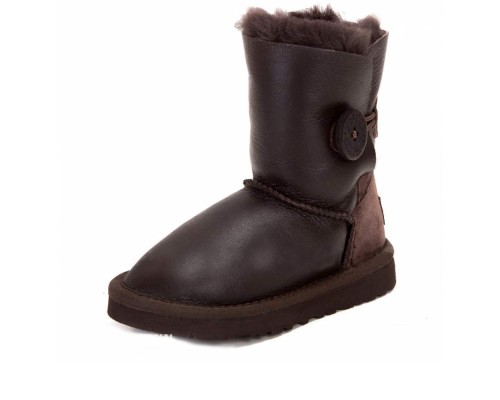 UGG KID'S BAILEY BUTTON METALLIC CHOCOLATE