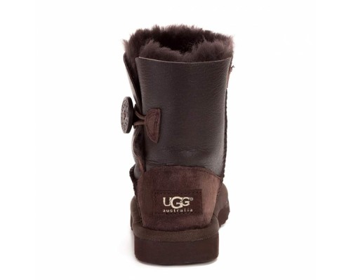 UGG KID'S BAILEY BUTTON METALLIC CHOCOLATE