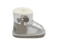 UGG KIDS BAILEY BUTTON MINI METALLIC SILVER