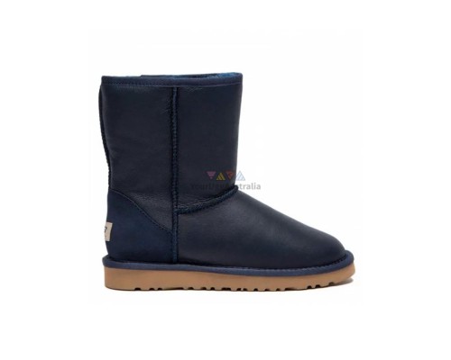 UGG MENS CLASSIC SHORT METALLIC NAVY