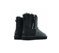 UGG MENS CLASSIC MINI DOUBLE ZIP METALLIC BLACK 