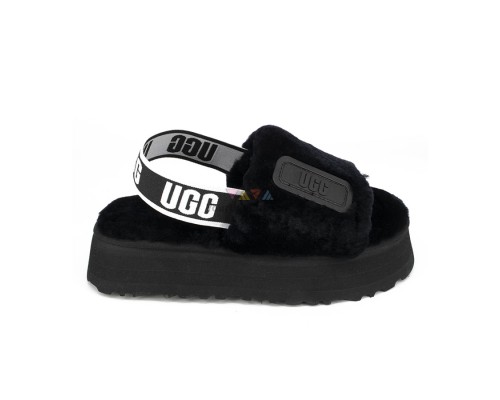 UGG WOMEN'S DISCO SLIDE SEASHELL BLACK