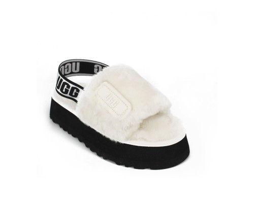 UGG WOMEN'S DISCO SLIDE SEASHELL WHITE