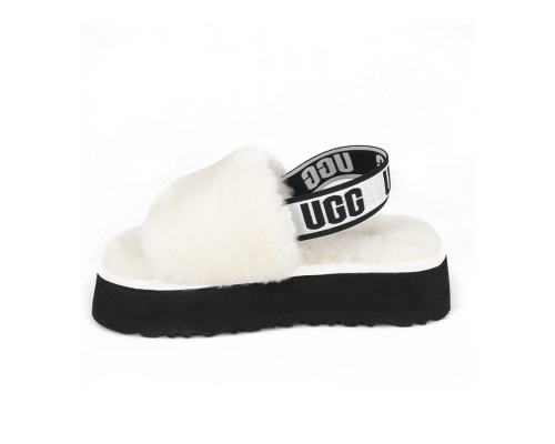 UGG WOMEN'S DISCO SLIDE SEASHELL WHITE