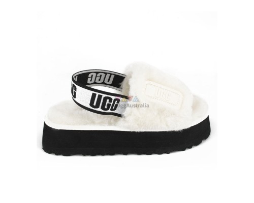 UGG WOMEN'S DISCO SLIDE SEASHELL WHITE