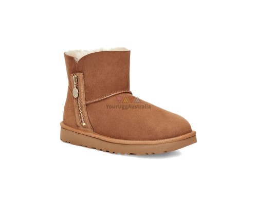 UGG  BAILEY ZIP MINI BOOT CHESTNUT