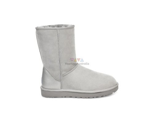 UGG CLASSIC SHORT II METALL GREY VIOLET