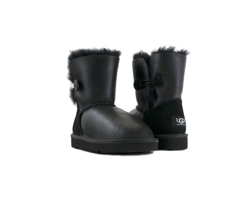 UGG KID'S BAILEY BUTTON METALLIC BLACK 