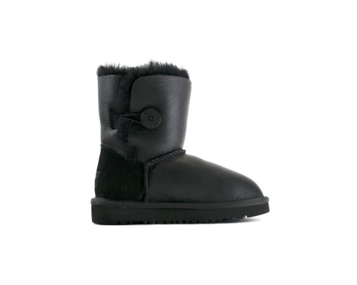 UGG KID'S BAILEY BUTTON METALLIC BLACK 