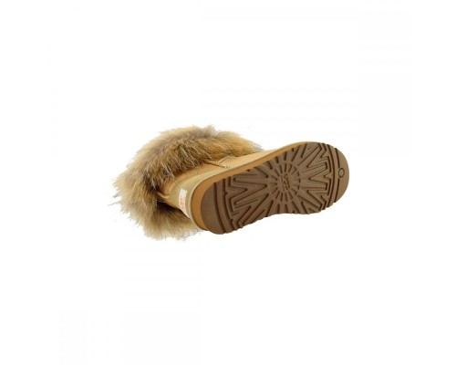 Ugg Mini Fox Fur Metallic Soft Gold