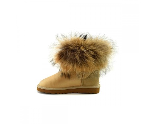 Ugg Mini Fox Fur Metallic Soft Gold