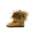 Ugg Mini Fox Fur Metallic Soft Gold