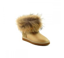 Ugg Mini Fox Fur Metallic Soft Gold