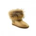 Ugg Mini Fox Fur Metallic Soft Gold