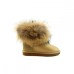 Ugg Mini Fox Fur Metallic Soft Gold