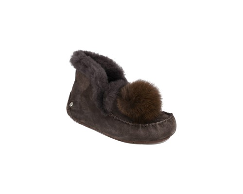 UGG MOCCASINS ALENA POM-POM CHOCOLATE