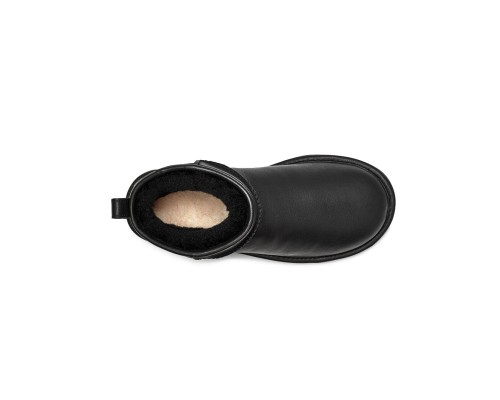 UGG MENS CLASSIC ULTRA MINI LEATHER BLACK