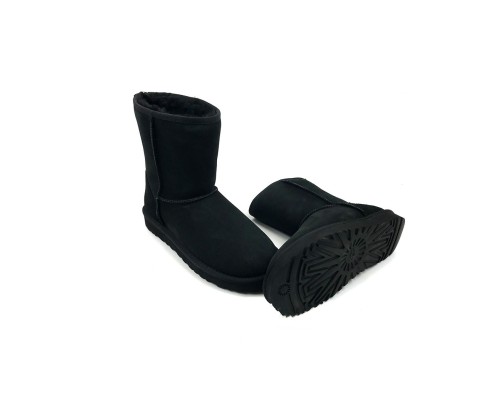 UGG CLASSIC SHORT ZIP II BLACK