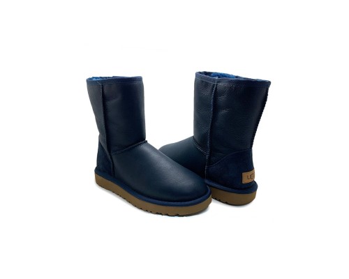 UGG MENS CLASSIC SHORT METALLIC NAVY