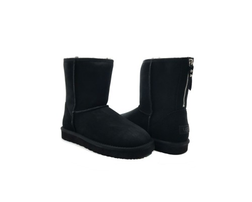 UGG MENS CLASSIC SHORT ZIP II BLACK